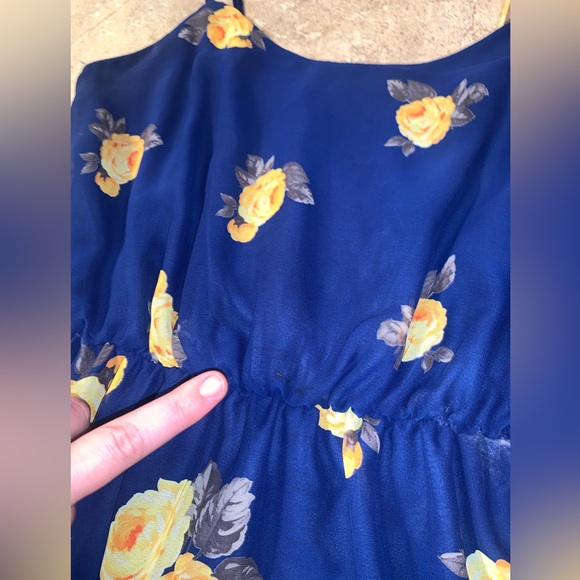 🌼💙Charming Charlie Blue and Yellow Floral Mini Dress - Adjustable Straps - - Picture 12 of 15
